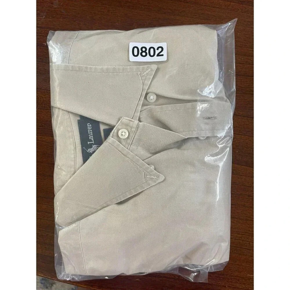 Polo Ralph Lauren Men's Polo Button Down Short Shirt XL Biege 100% Cotton fishin - Picture 7 of 7